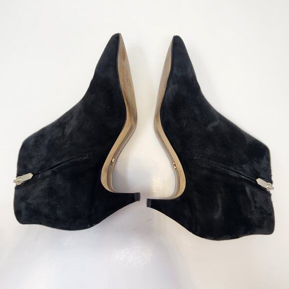 Sam Edelman Women Kinzey Black Suede Ankle Boot Bootie Size 7 M Kitten Heel Zip - Picture 8 of 9